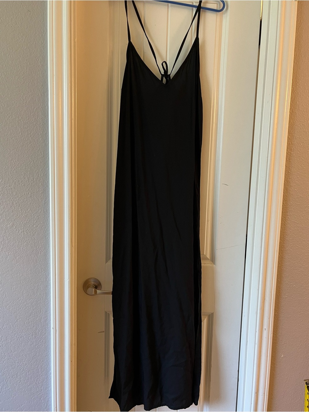 Old Navy Black Maxi Slip Dress with Spaghetti Straps